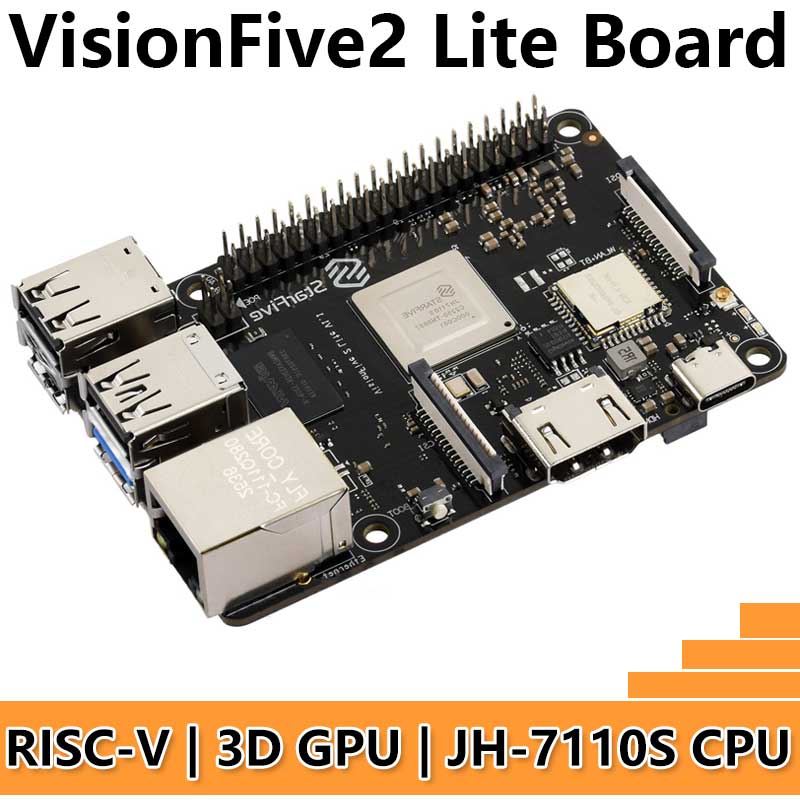 VisionFive2 Lite 4GB/8GB  RISC V Single Board Computer JH7110S Processor with Integrated 3D GPU WIFI