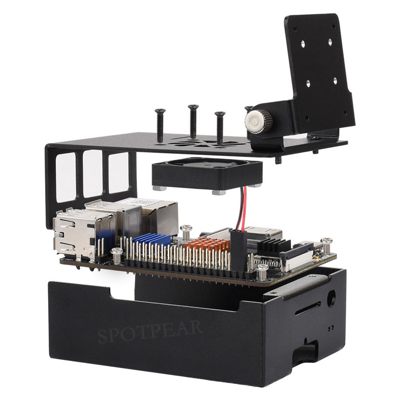  Case For VisionFive2 Lite Cooling Enclosure Aluminum Alloy Material Cooling Fan With Camera Mount