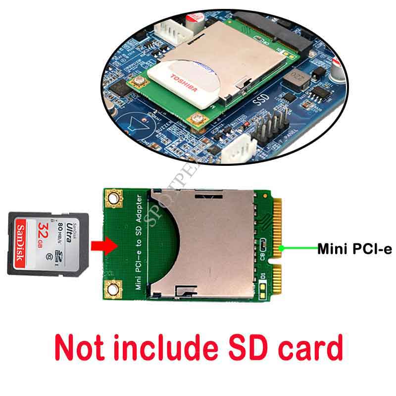 SD card adapter board Mini PCI-e to SD adapter card Mini PCI-e 52PIN interface module 