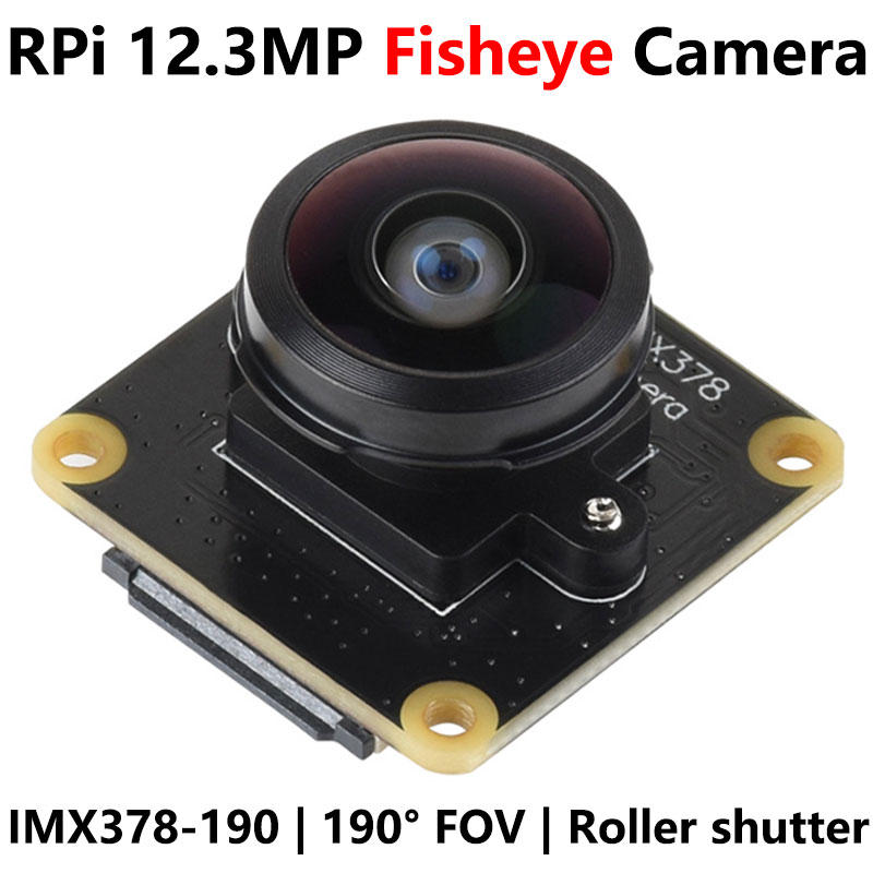 Raspberry Pi Fisheye Camera IMX378 12.3MP 190° Wide Angle Roller shutter