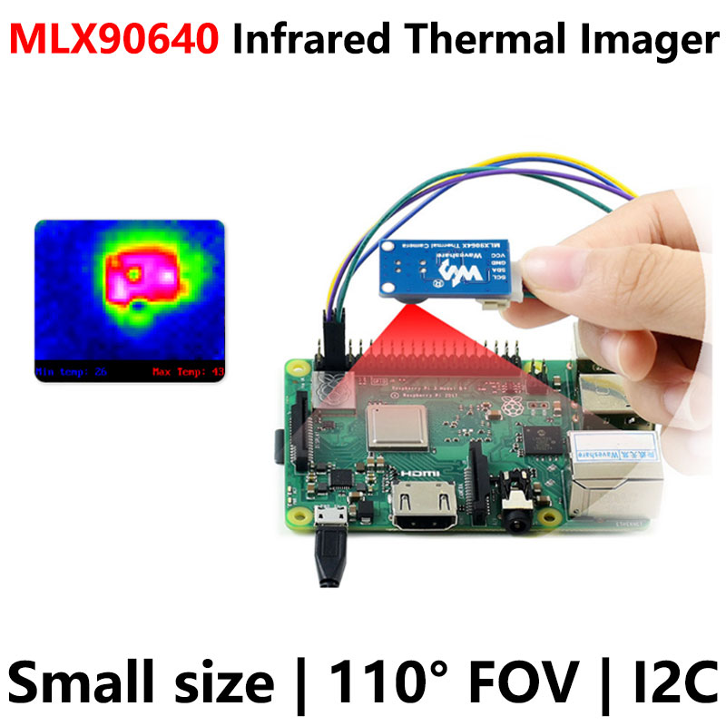 Raspberry Pi MLX90640 IR Array Thermal Imaging Camera 32×24 Pixels 110° FOV for Arduino / ESP32