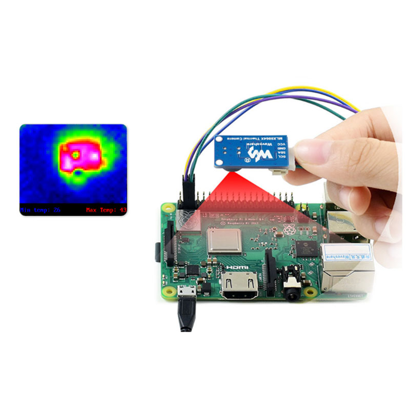 Raspberry Pi MLX90640 IR Array Thermal Imaging Camera 32×24 Pixels 110° FOV for Arduino / ESP32