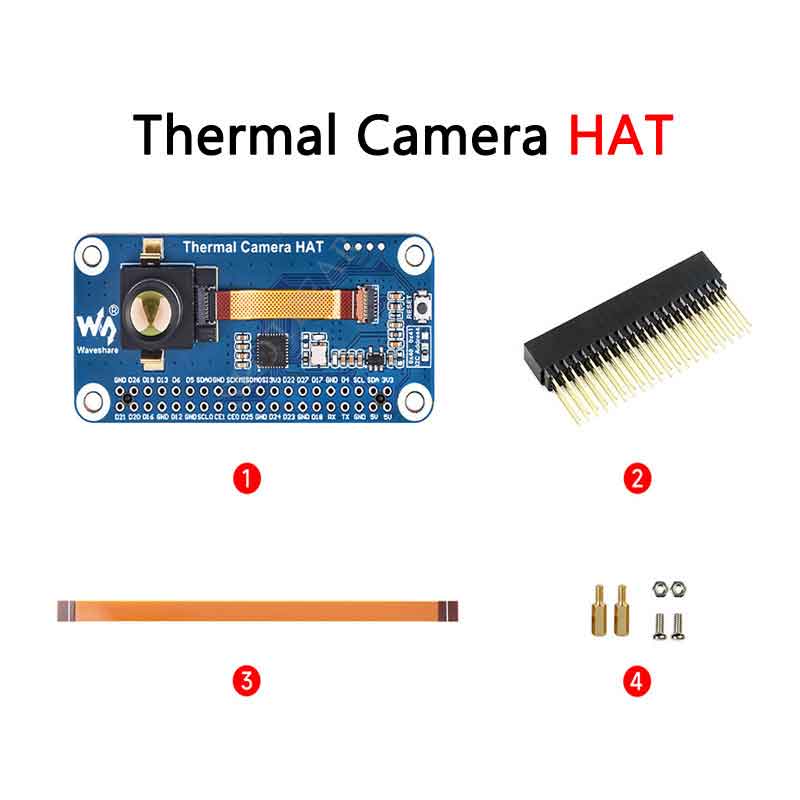 Raspberry Pi Thermal Camera 80×62 Pixels 45°FOV Long-wave IR Thermal Imaging Camera Module Option