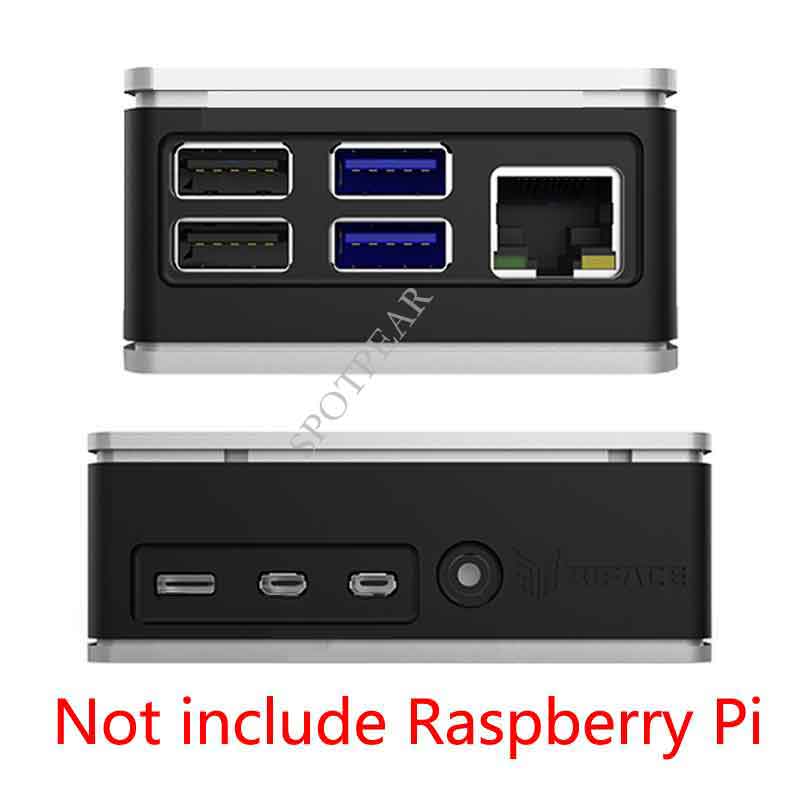 Raspberry Pi 4B case aluminum alloy ABS dual-material case can be equipped with fan to quickly dissi