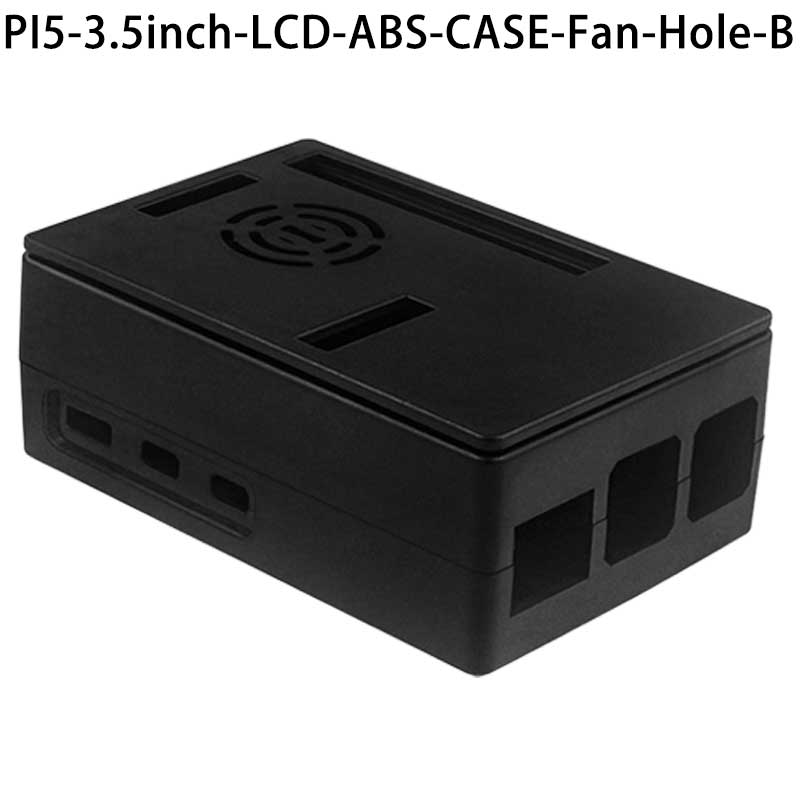 Raspberry Pi 5 ABS Case 3.5inch Display Fan Hole Compatible Multi-Purpose with Removable Cover and Fan Mount