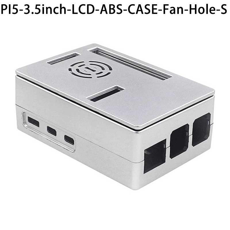 Raspberry Pi 5 ABS Case 3.5inch Display Fan Hole Compatible Multi-Purpose with Removable Cover and Fan Mount