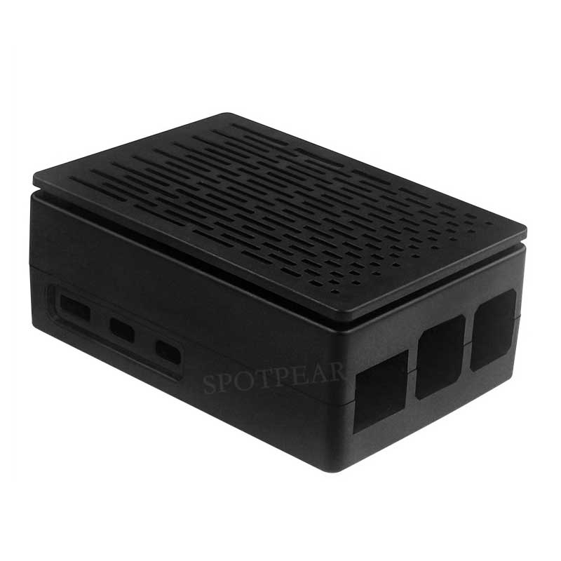 Raspberry Pi 5 ABS Case 3.5inch Display Stripe Compatible Multi-Purpose with Removable Cover and Fan Mount