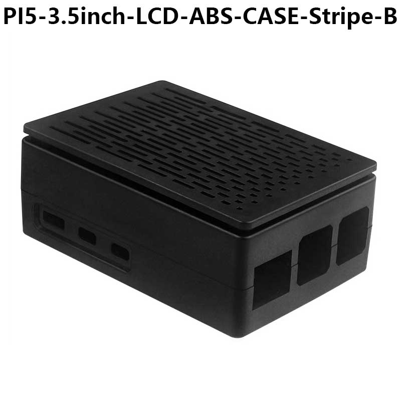 Raspberry Pi 5 ABS Case 3.5inch Display Stripe Compatible Multi-Purpose with Removable Cover and Fan Mount