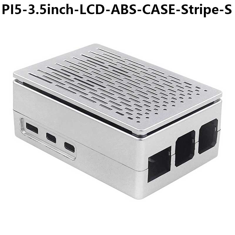 Raspberry Pi 5 ABS Case 3.5inch Display Stripe Compatible Multi-Purpose with Removable Cover and Fan Mount