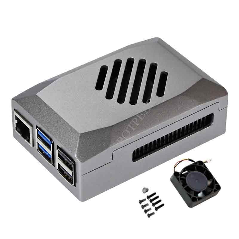 Raspberry Pi 5 Silver-Shadow Case ABS Cooling PWM Fan for Pi5 Better than Official Red-White Case