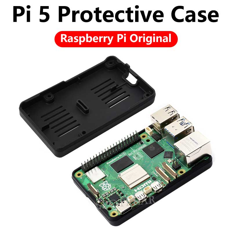 Raspberry Pi 5 Bumper Case Bottom Protective Shell Clip-on Silicone Case For Pi5