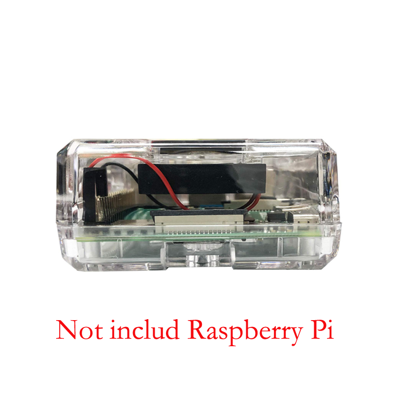 Raspberry Pi 4 Model B Transparent ABS Case With Heatsink Cooling Fan