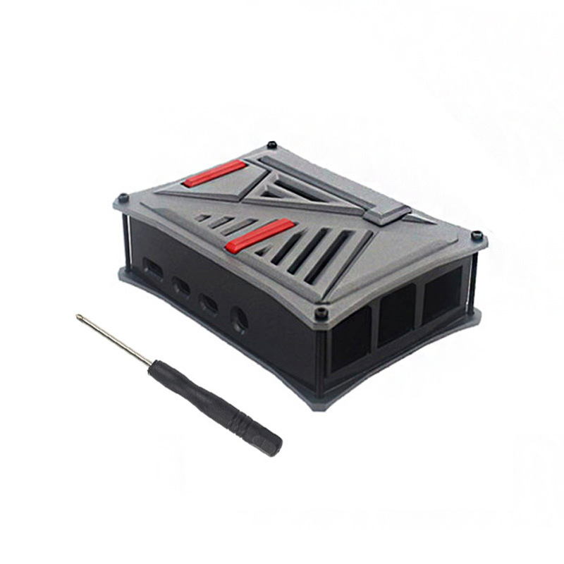 Raspberry Pi 4 ABS Black case with fan and heatsink