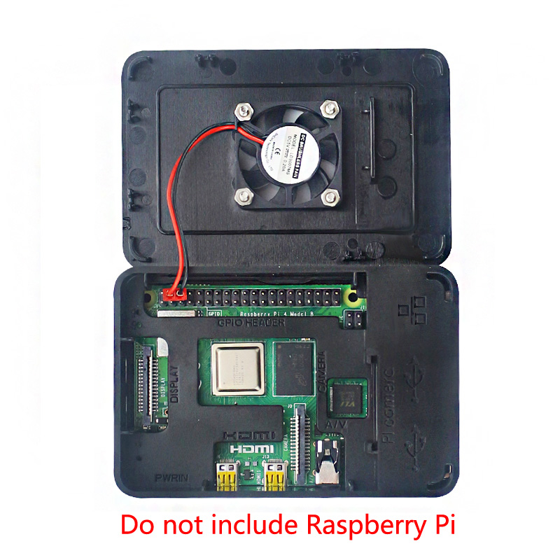 Raspberry Pi 4 model B ABS Black Case with fan