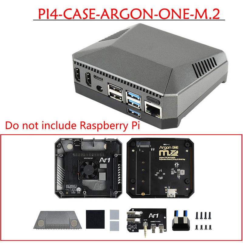  Raspberry Pi 4 Argon One M.2 SSD Aluminum Case, With M.2 SSD Expansion Slot