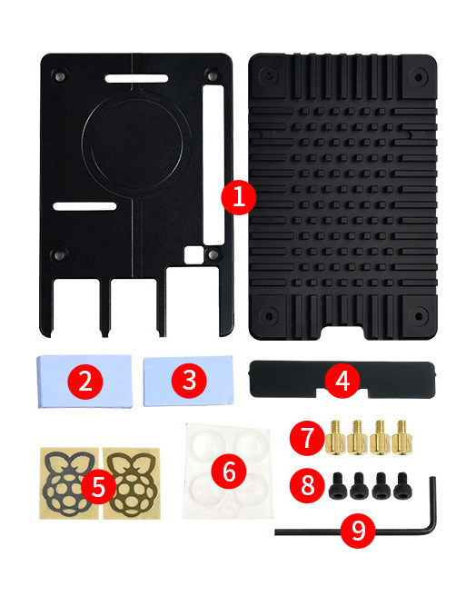 Lightweight Aluminum Alloy Case for Raspberry Pi 4, CNC Precise Processing,  Sand Blasting Finish, Nice & Durable