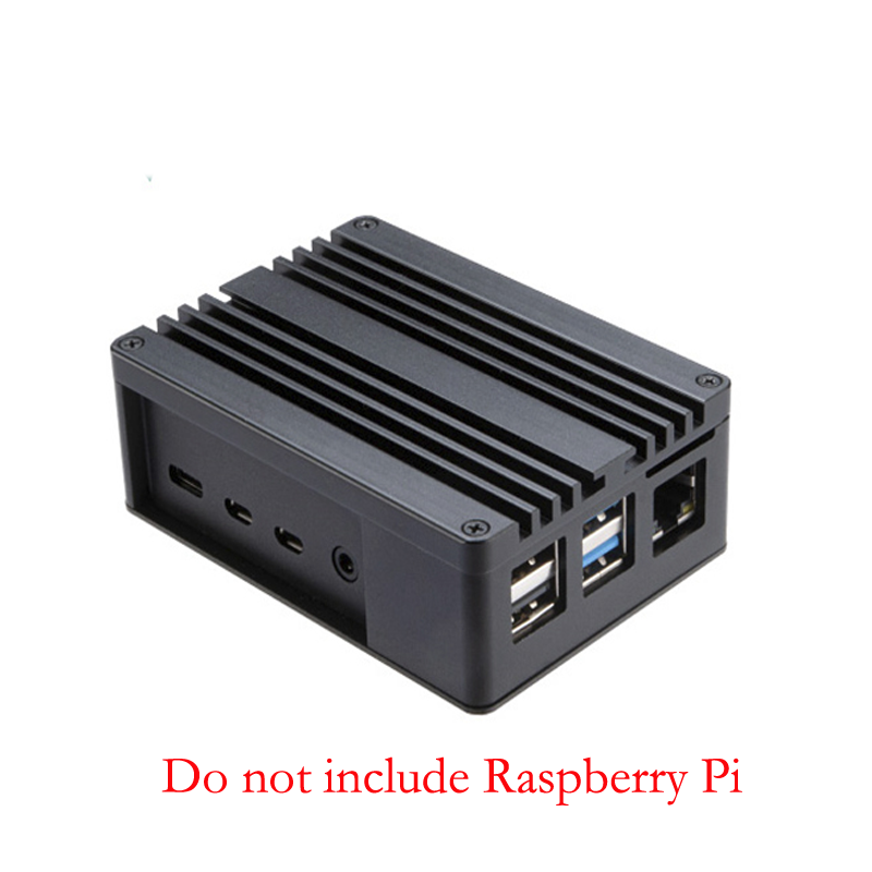 Raspberry Pi 4 Model B Aluminium Black Case/ concealed SD card slot