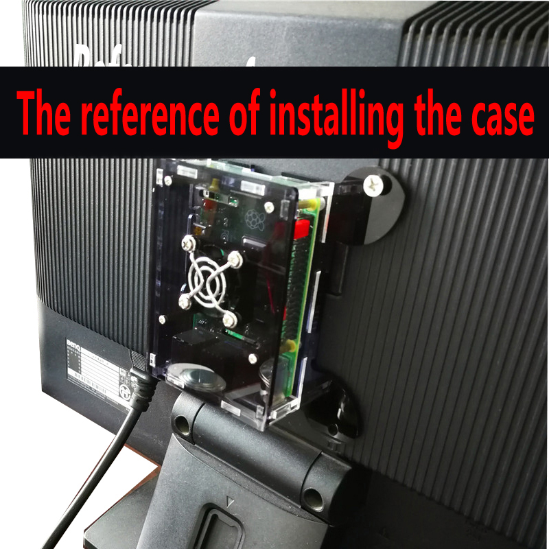 Raspberry Pi 4 Model B case Wall mountable case, Black Case