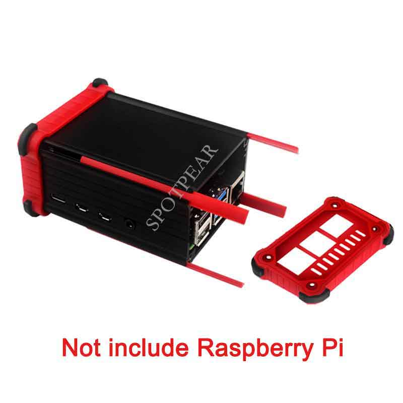 Raspberry Pi 4 Model B 4B shockproof case with aluminum pillar and fan