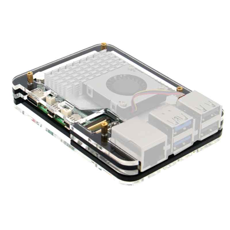 Raspberry Pi 5 Case Acrylic 5-layer Case For official Active Cooler
