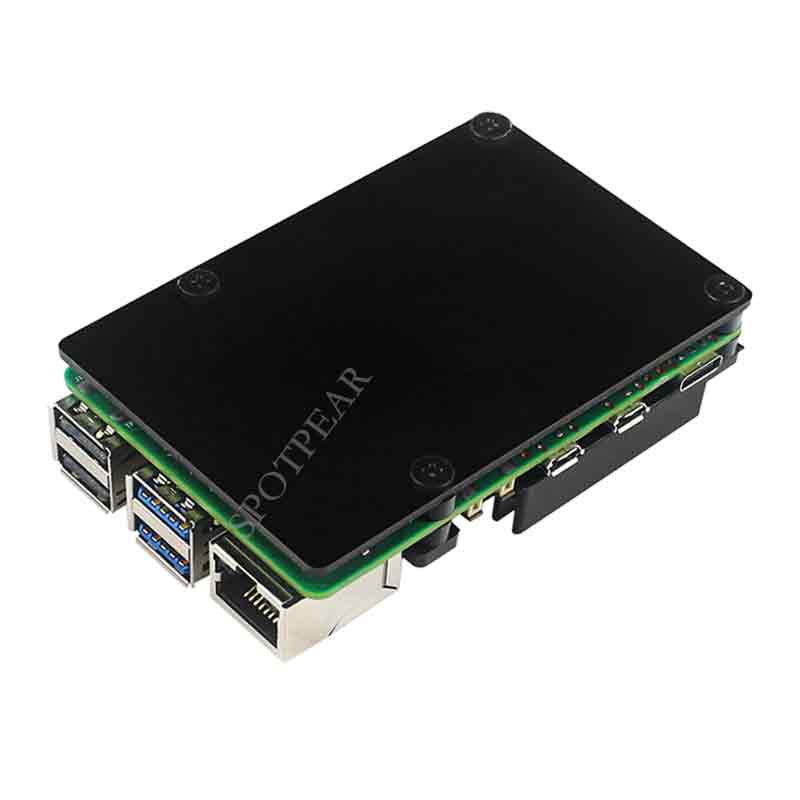 thumbnail image 2 of Aluminum Case W/ 4010 PWM Fan For Raspberry Pi 5 8GB/4GB - Black 2 of 4