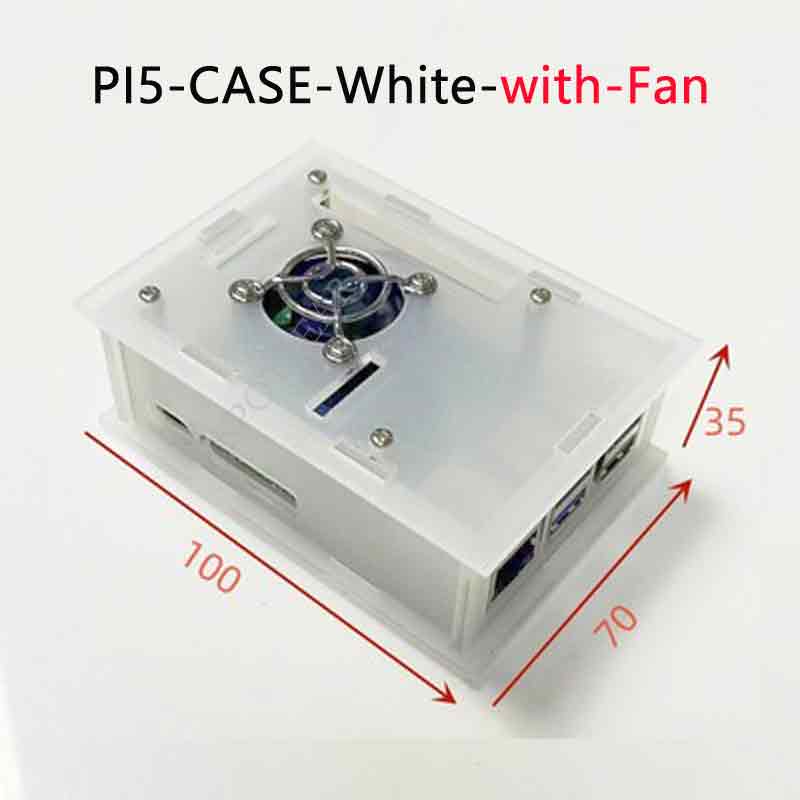 Raspberry Pi 5 acrylic transparent case with cooling fan bracket option