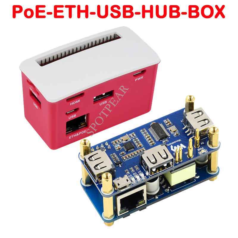 Raspberry Pi Zero Series PoE Ethernet / USB HUB BOX 3x USB 2.0, 802.3af Compliant