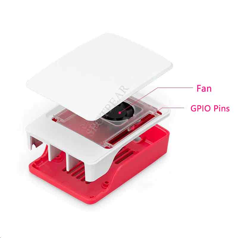 Raspberry Pi 5 Official Original Case PWM FAN Red-White Case