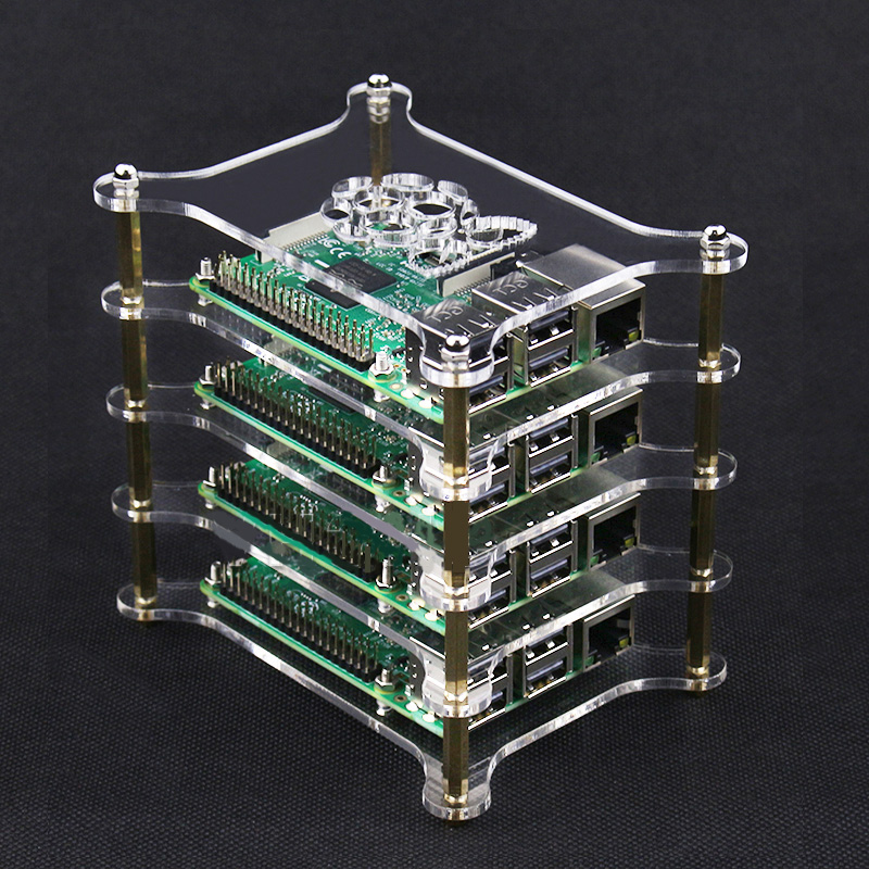 Raspberry Pi 4 Acrylic Case Layers Stackable Box Clear Enclosure