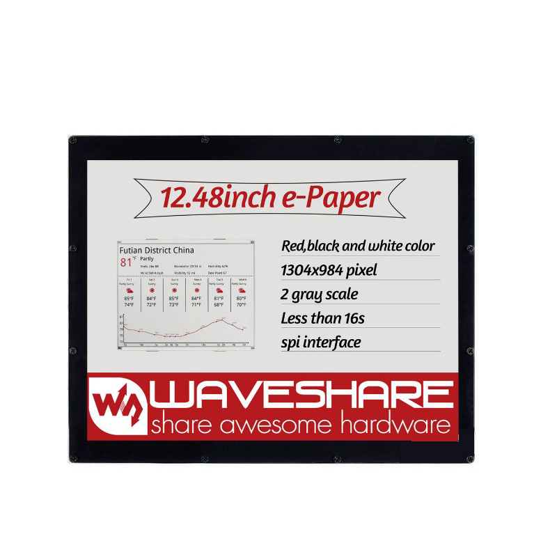 12.48inch E Ink display module, red, black, white, 1304×984