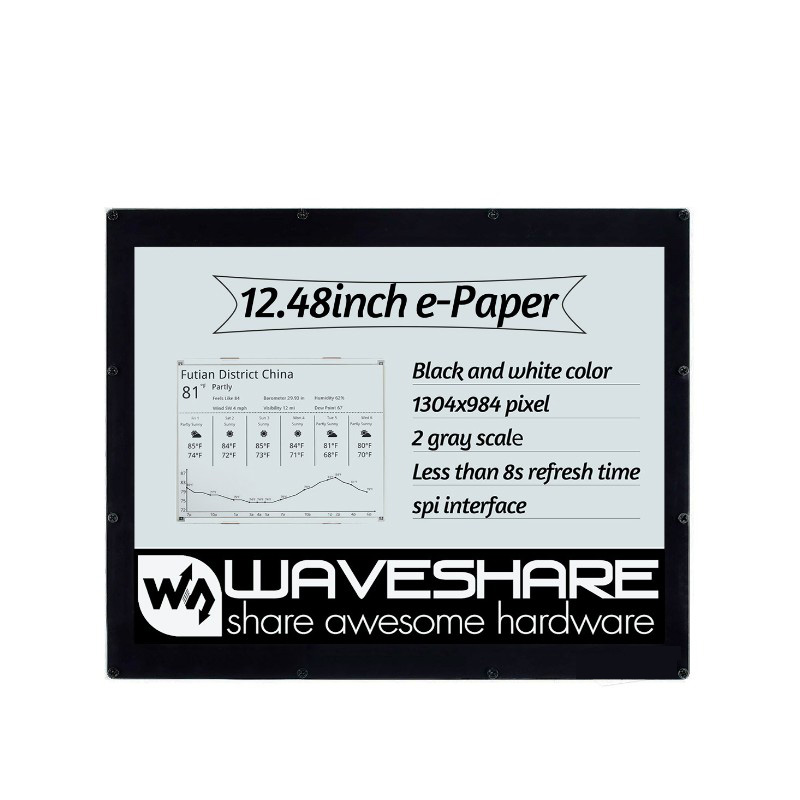 12.48inch E Ink display module, black, white, 1304×984