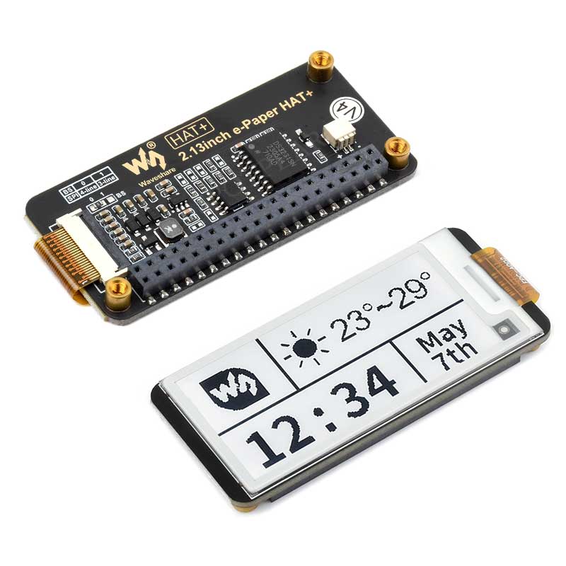 2.13inch e Paper HAT+ Black-White 250x122 E-Ink For Raspberry Pi /Jetson Nano /Sunrise X3 Pi /Pwnago