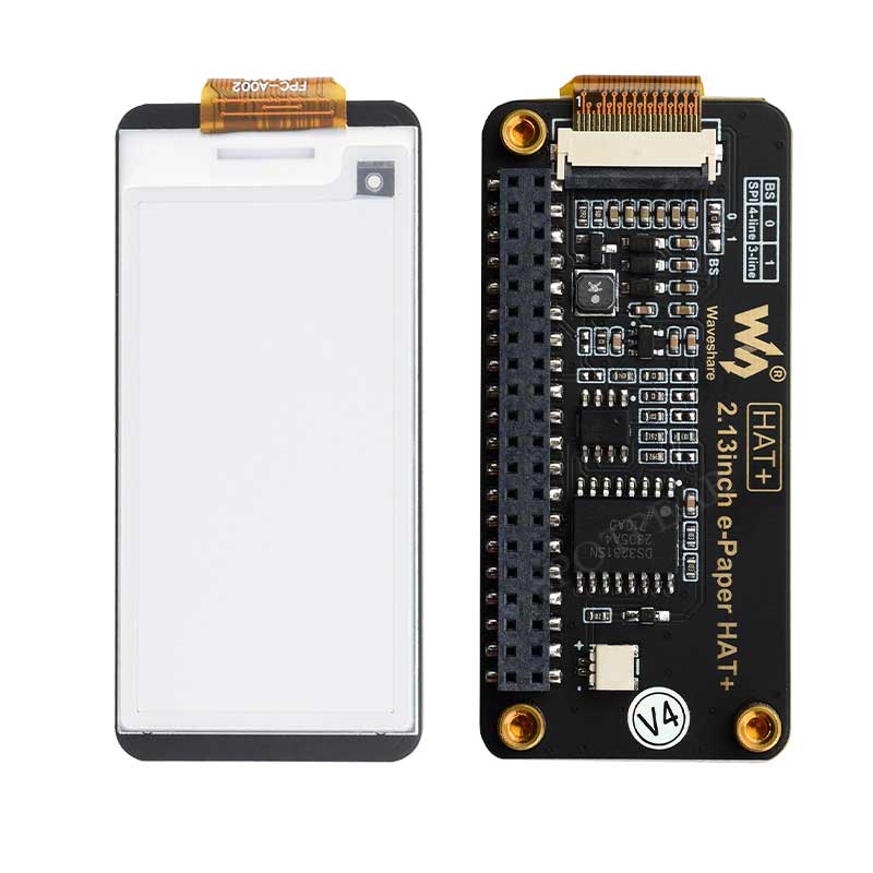 2.13inch e Paper HAT+ Black-White 250x122 E-Ink For Raspberry Pi /Jetson Nano /Sunrise X3 Pi /Pwnago