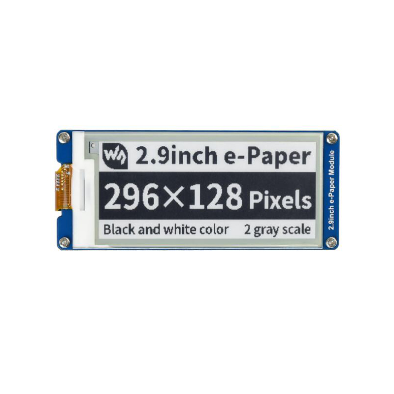 2.9inch E Ink display module, black, white, 296x128