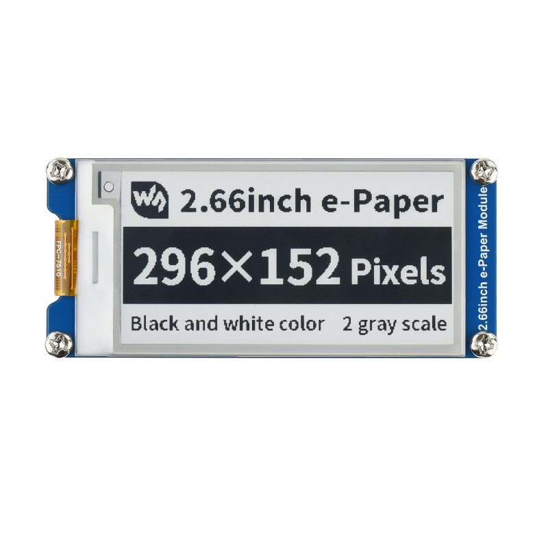 2.66inch E Paper E Ink Display Module, Black / White, 296×152
