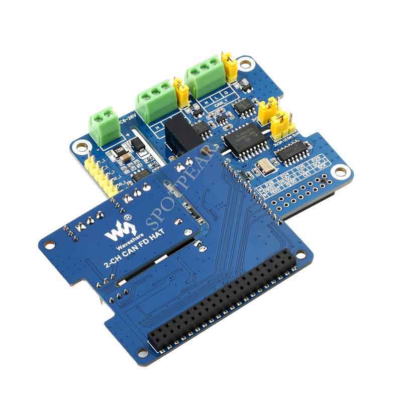 Raspberry Pi 2 Channel Isolated CAN FD Expansion HAT Multi Protections