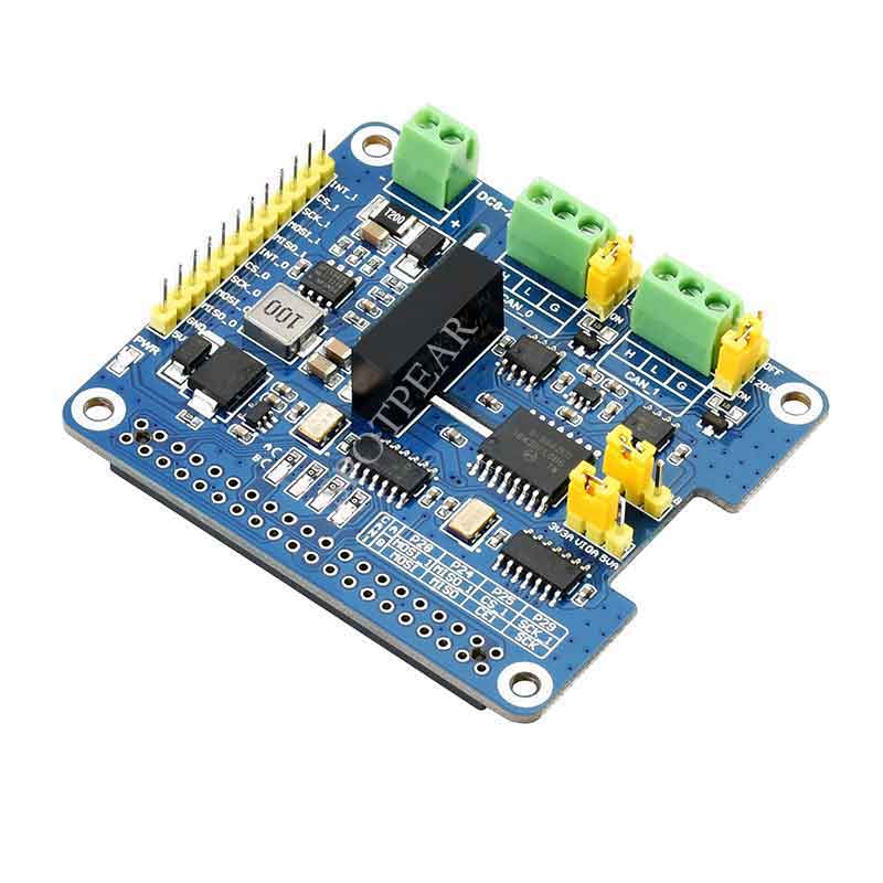 Raspberry Pi 2 Channel Isolated CAN FD Expansion HAT Multi Protections