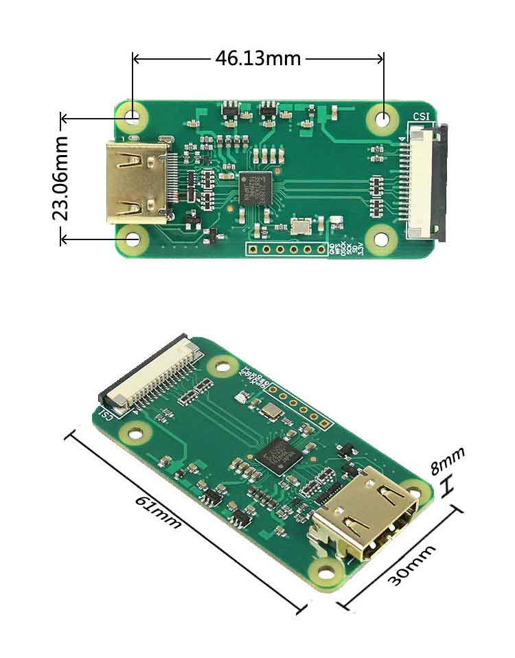 Raspberry Pi HDMI to CSI 2 adapter board HDMI input to 1080p 25fp