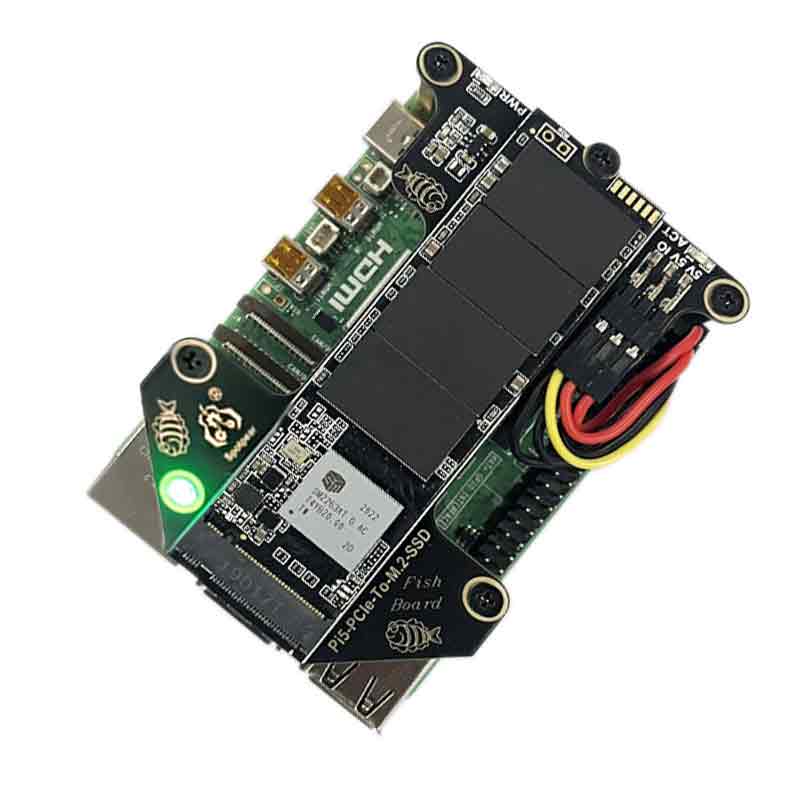 Raspberry Pi 5 PCIe to M.2 NVMe SSD Adapter Board HAT Pi5-PCIe-Fish-Board-A
