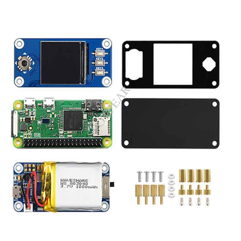 Raspberry Pi Zero WH UPS Module 1.3inch LCD Display Screen 1.3 inch with Case and UPS HAT KIT