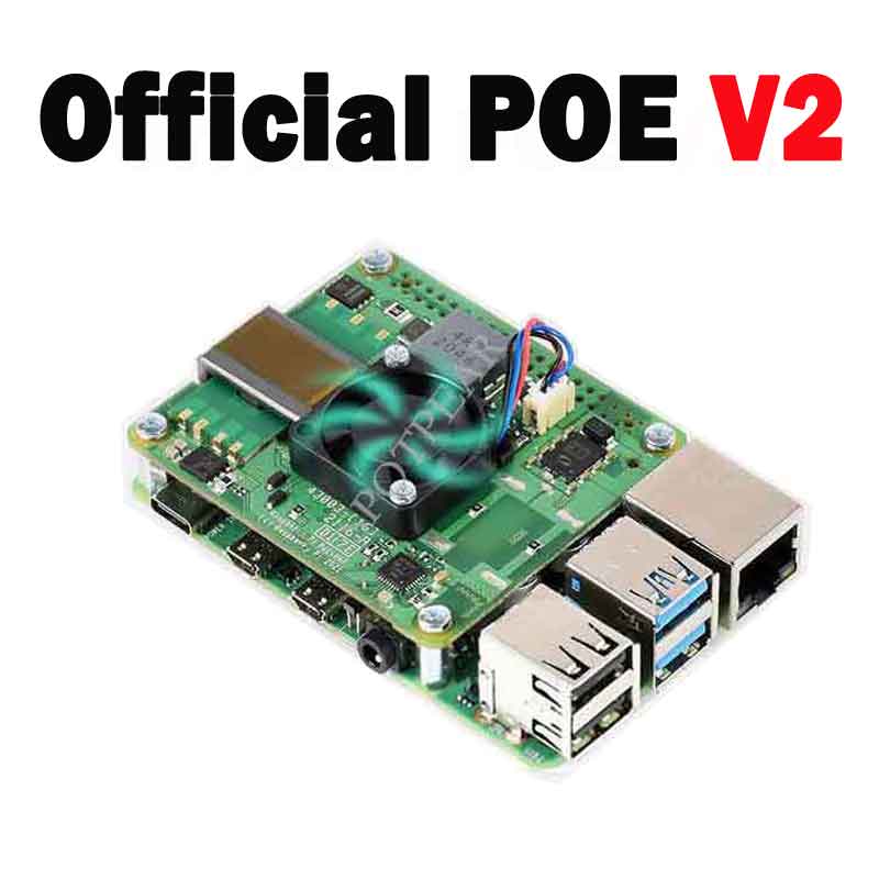 Raspberry Pi Official PoE+ HAT V2 For 3B/4B 802.3af/at compliant