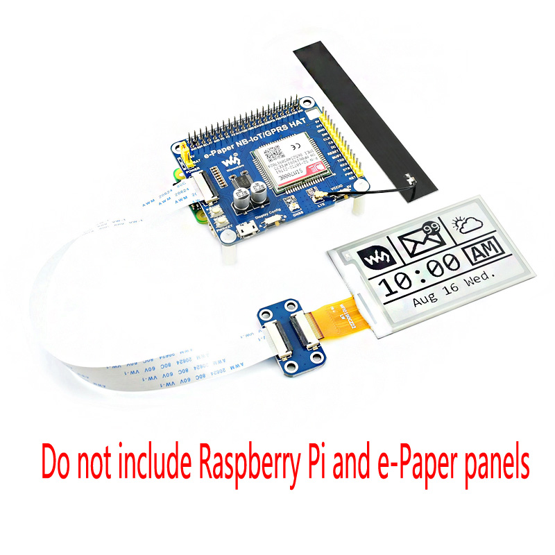 Raspberry Pi e Paper NB IoT/GPRS HAT, Supports NB IoT/eMTC/GPRS