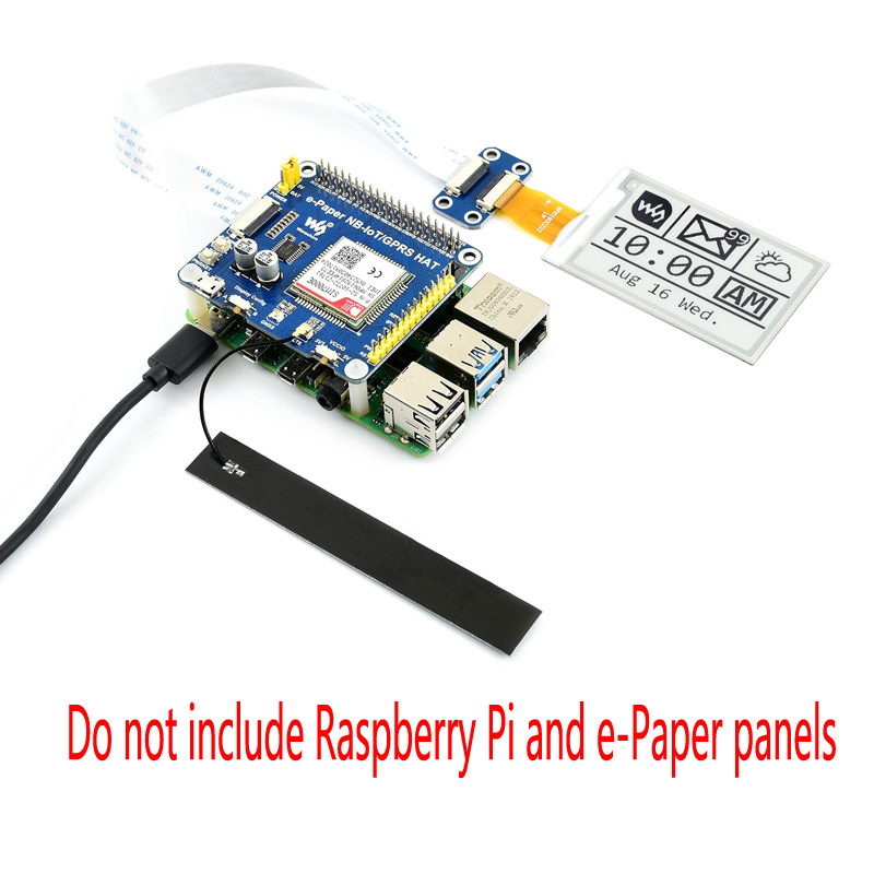 Raspberry Pi e Paper NB IoT/GPRS HAT, Supports NB IoT/eMTC/GPRS