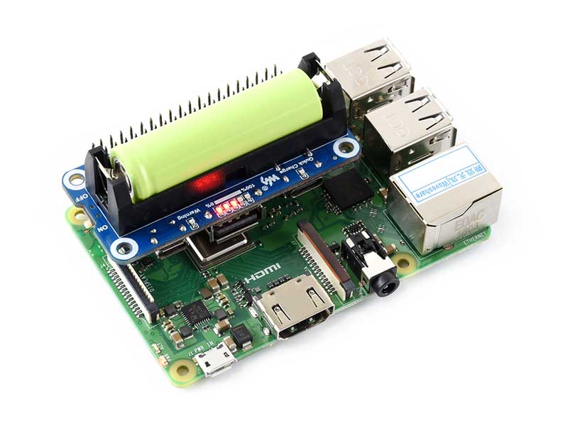 Raspberry Pi Li ion Battery HAT, 5V Output