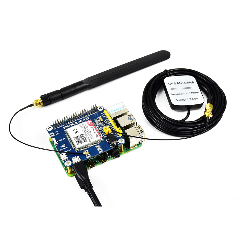 Raspberry Pi SIM7600E LTE Cat 1 HAT, 3G / 2G / GNSS