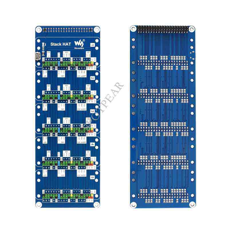 Raspberry Pi Stack HAT 5 sets of 2x20 pin header, USB external power port