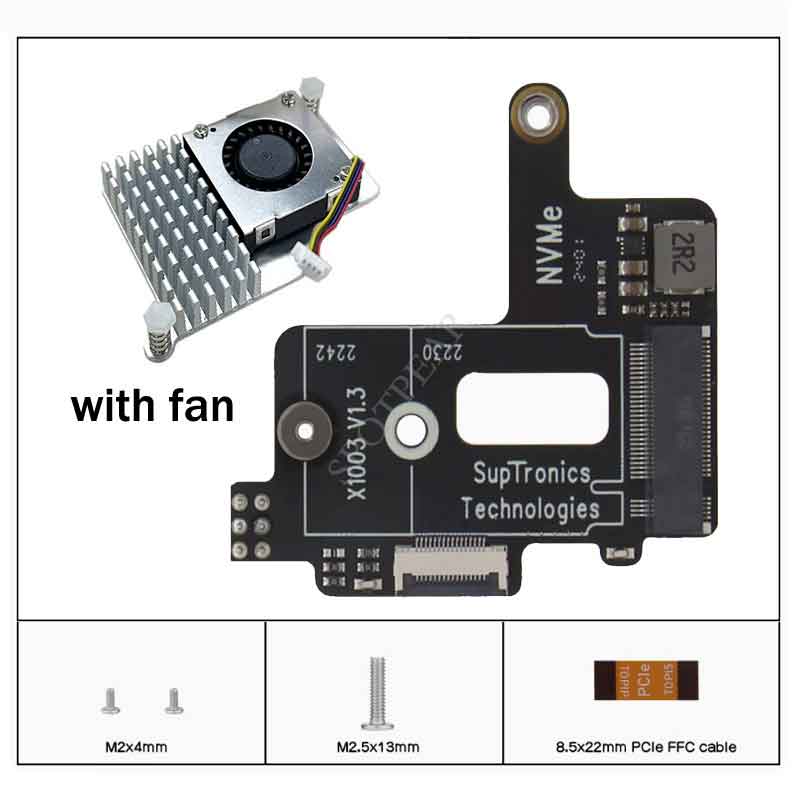 X1003 Raspberry Pi 5 PCIe to M.2 NVMe SSD MINI Adapter Board HAT Pi5 2242 2230