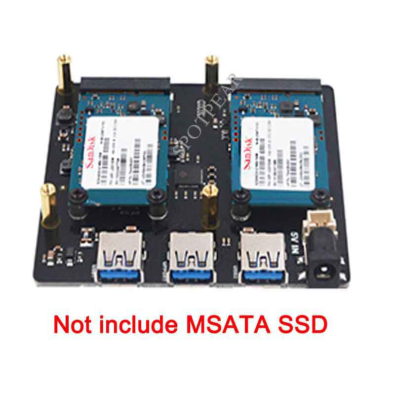 Raspberry Pi X852 V1.1 storage expansion board Dual MSATA SSD Shield for 3B+/3B/ROCK64