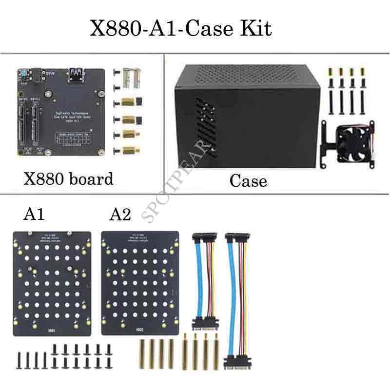 Raspberry Pi 4 model B 4B X880 V1.1 Dual SATA Gen3 HDD Shield Storage Expansion Board