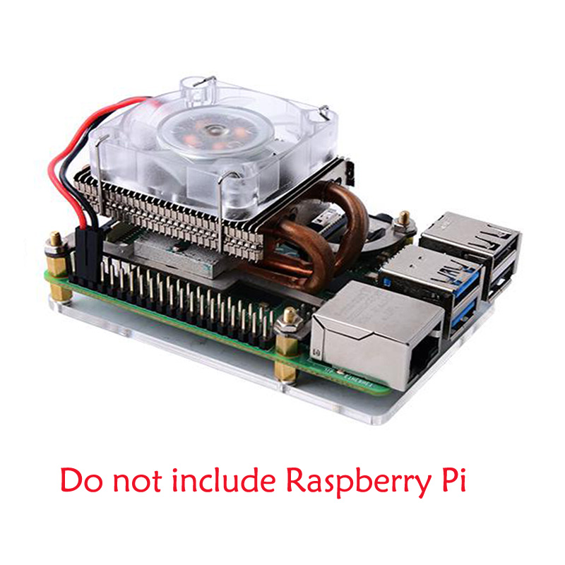 Raspberry Pi 4 Model B Low Profile ICE Tower Cooling Fan with Metal Case